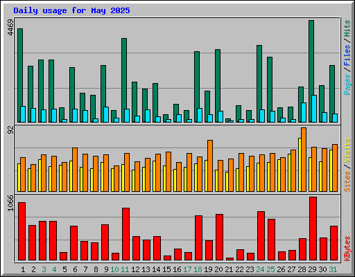Daily usage for May 2025